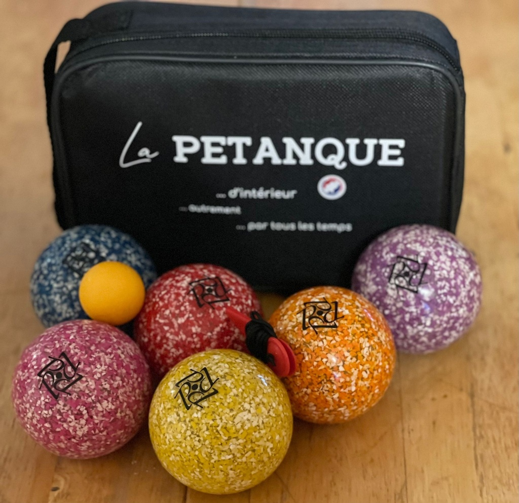 Jeux de pétanque 6 boules en PVC recyclé